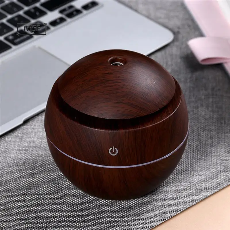 

A45F-Wood Grain Round Humidifier Humidifier Wood Grain Aromatherapy Machine Office, Bedroom, Dormitory Decoration