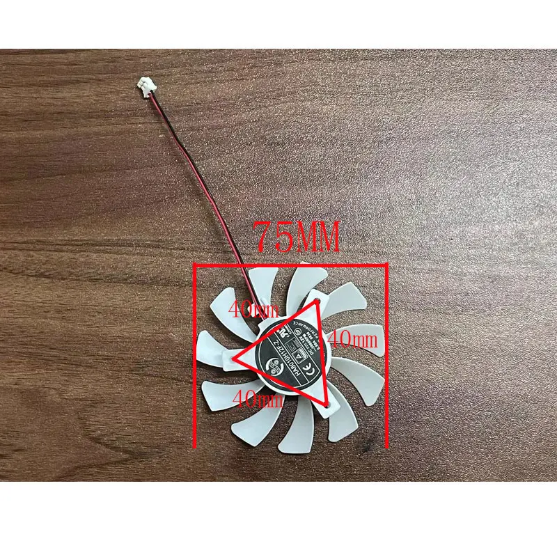 Original 75MM 2PIN DC 12V 0.5A suitable for MSI GT730 N730 N750 1030 OC itx graphics card cooling fan