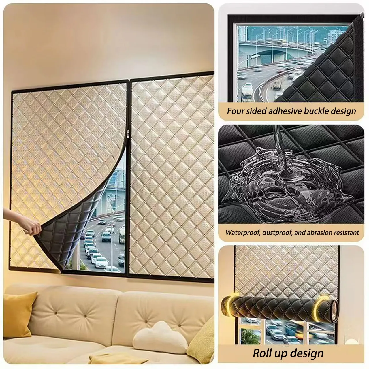 Zipper Style Insulation, Windproof, Sealed Windows, Warm Winter Curtains, Privacy Protection, Screen Window Insulation Material