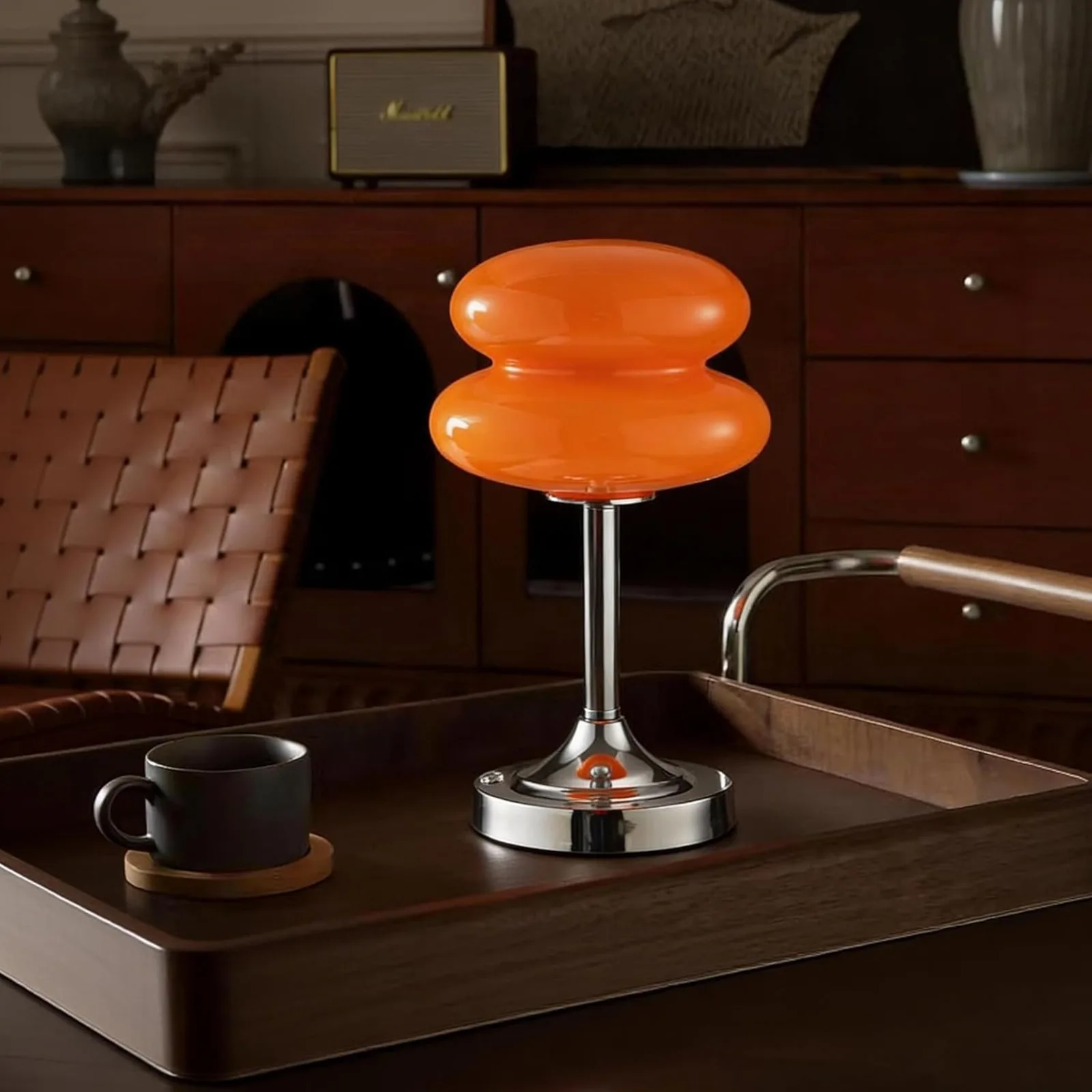 Lampe en forme de champignon sans fil, lampe de chevet, alimentée par batterie, mini lampe moderne de style mid-century, éclairage unique et esthétique, décoration pour la maison et le salon