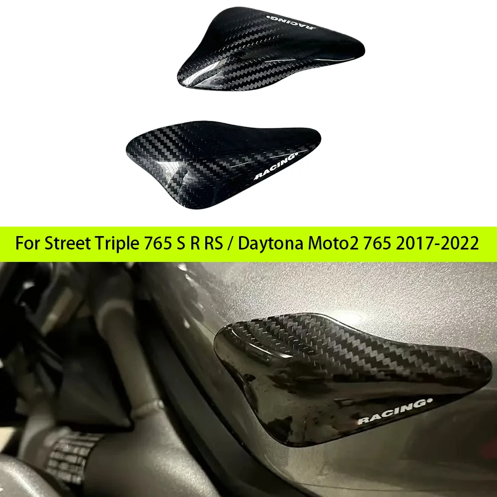 

Carbon Fiber Fuel Tank Protective Case Shell Decoration Sliders For Triumph Daytona Moto2 765 Street Triple 765 S R RS 2017-2022