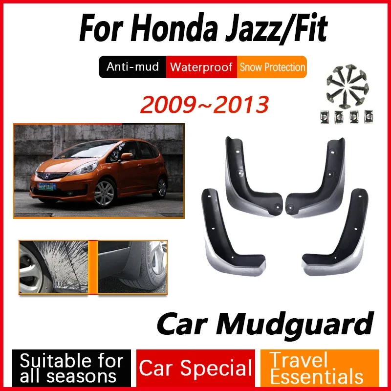 

4pcs For Honda Jazz Fit GE6 2009 2010 2011 2012 2013 Car Mud Guard Antifreeze Flaps Splash Mudflaps Door Guards Auto Accessories