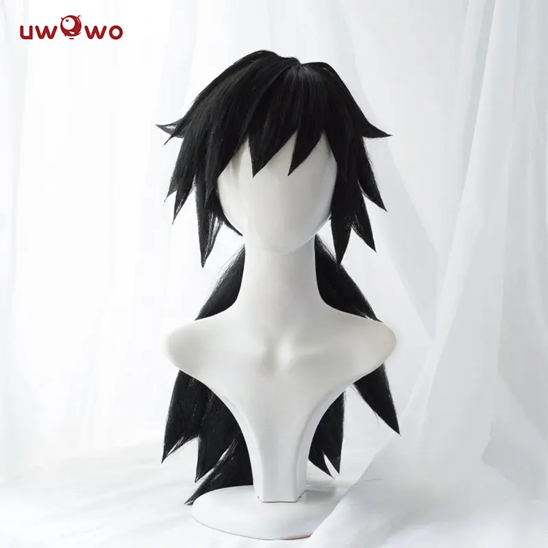 

UWOWO Costume Tomioka Cosplay Wig Tomioka Giyuu Cosplay Wig 62cm Black Wig Corps Halloween