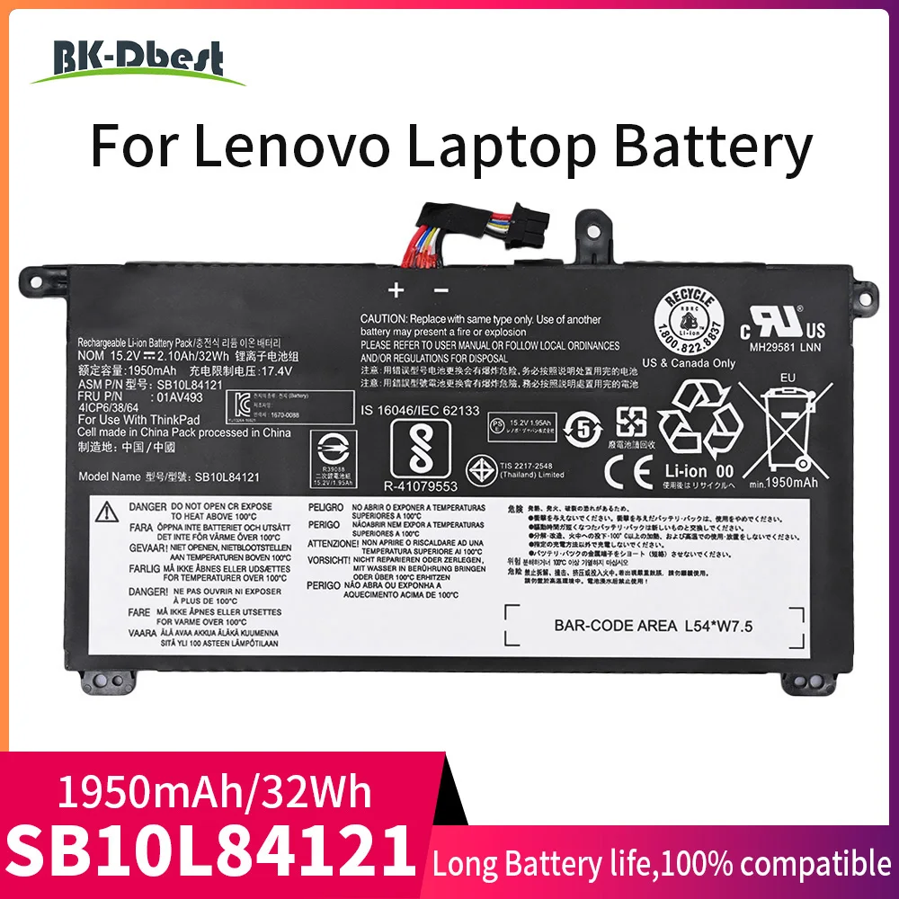 

BK-Dbest 01AV493 00UR891 Laptop Battery Replacement for Lenovo ThinkPad T570 T580 P51S P52S Series Notebook SB10L84121