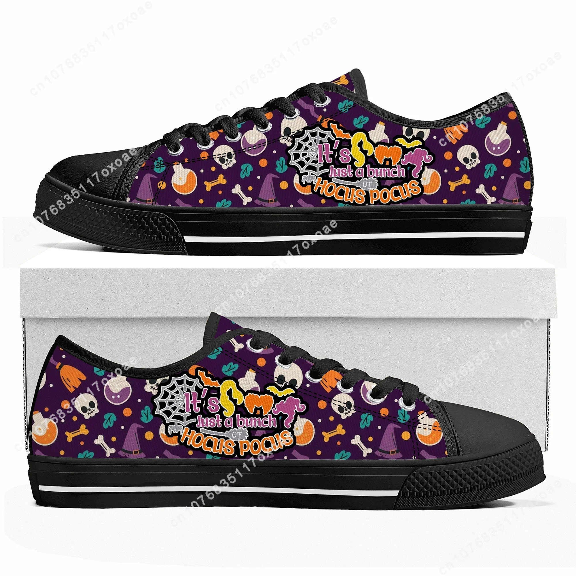 Halloween Low Top Sneakers Mens Womens Teenager High Quality Hocus Pocus Sanderson Sisters Canvas Sneaker Shoes Custom Shoe