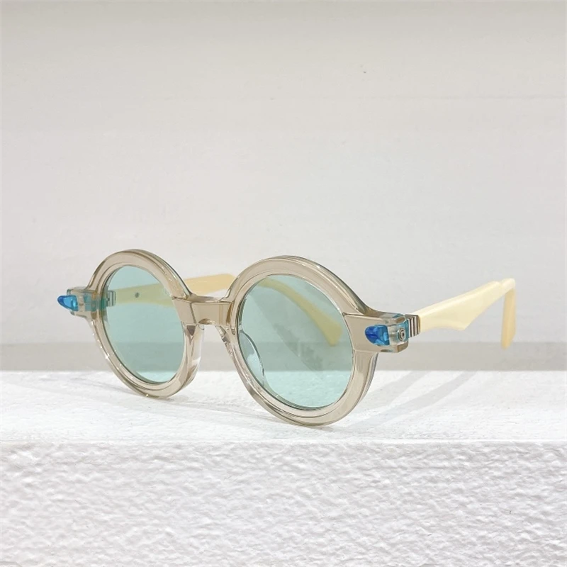 

Round Thick Acetate Germany Brand KUB Maske Q7 Male Sunglasses For Men Women Outdoor Retro Vintage Business Travel Eyewear