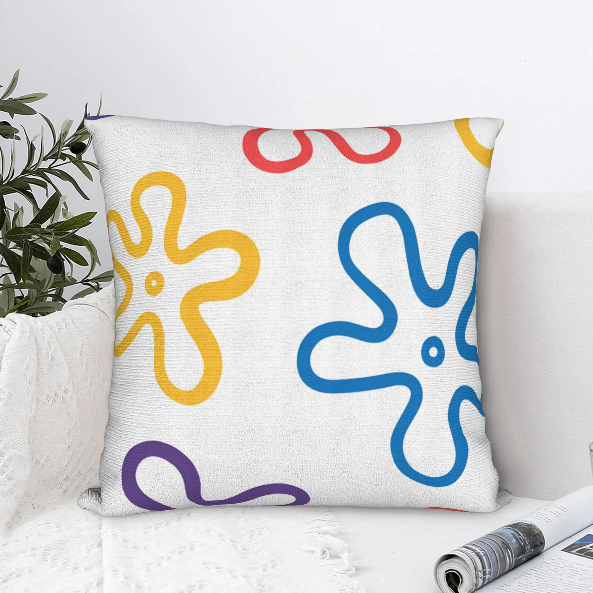 Pillow Case S-SpongeBobeds S-SquarePantsed Sponge Man Print  Pillow Cover For Living Room Chair Funny Pillowcases
