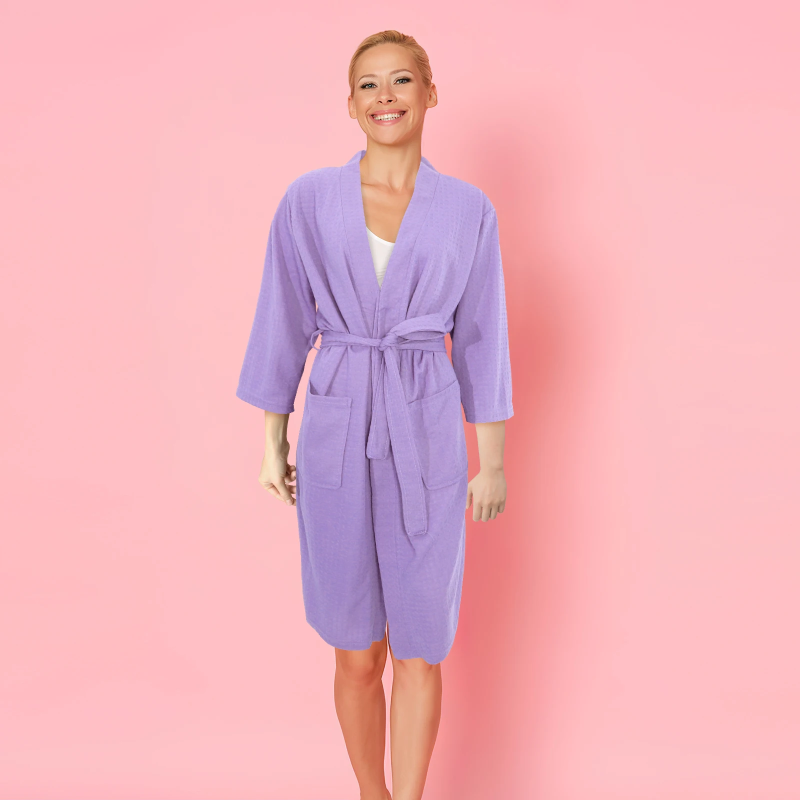 البشكير الهراء أردية الحمام دش ثوب الأزواج الأرجواني XXXL دش ثوب النوم حجم امتصاص الماء كم طويل ملابس خاصة #1