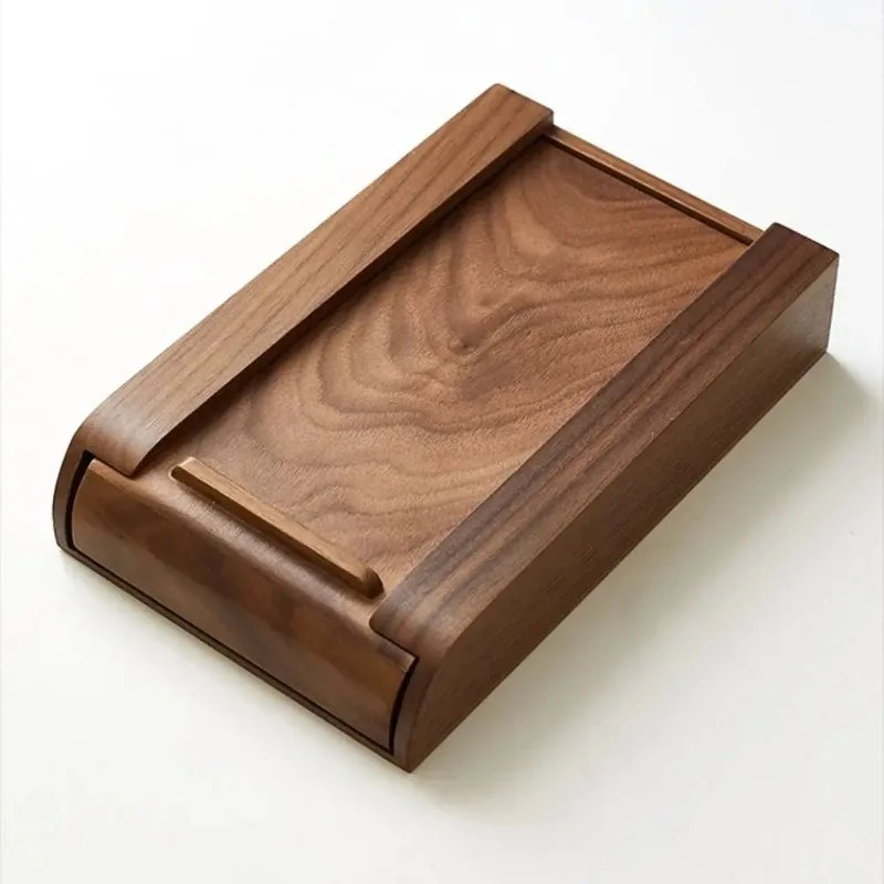 Walnut Under Desk Drawer Organizer Pencil Holder Workspace Accessory with Self-Adhesive Mount, Office, Desk Organization