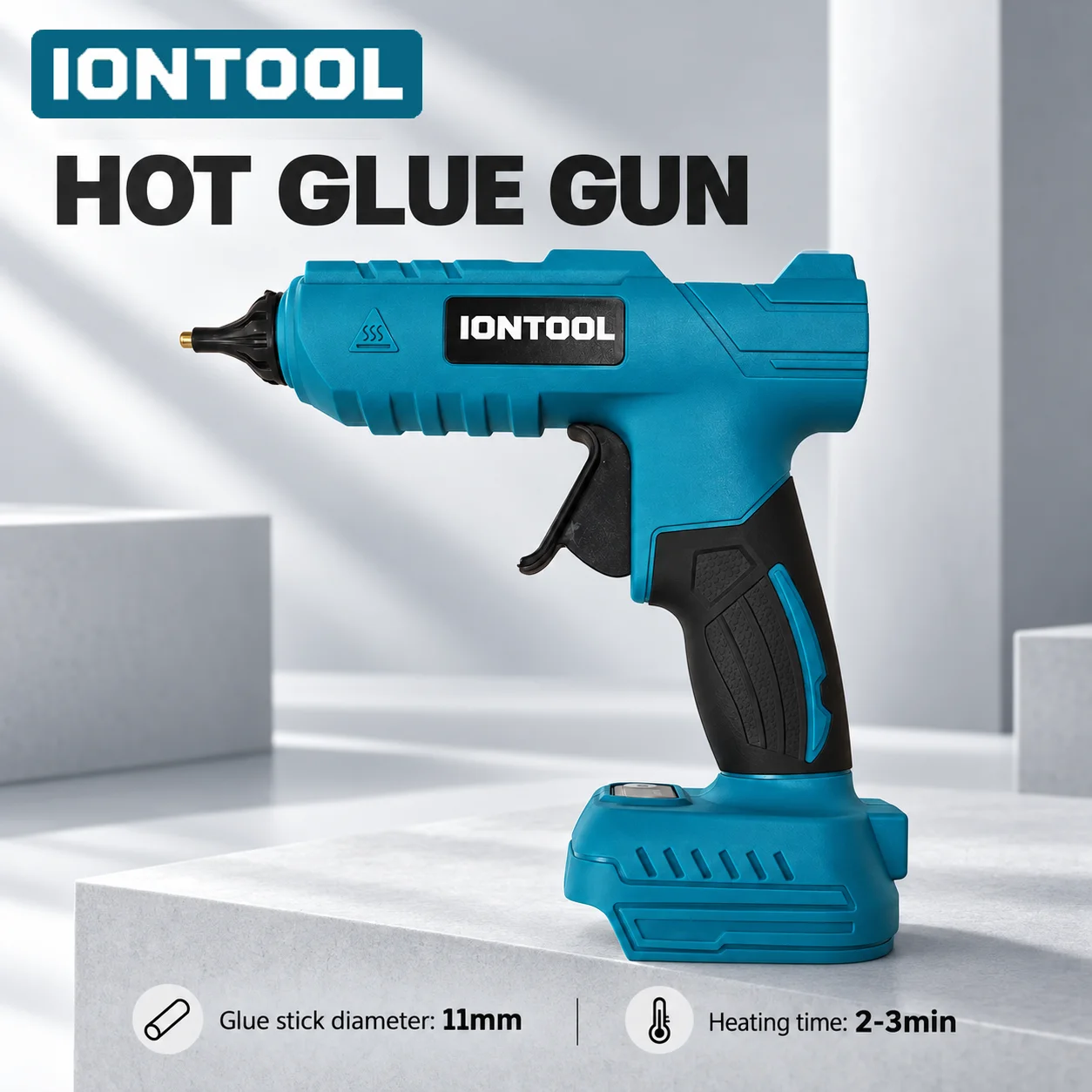 IONTOOL 11mm Cordless Hot Glue Gun Quick Heating 2-3min for Garden Tool Repair and Wood/Plastic Bonding DIY Tool