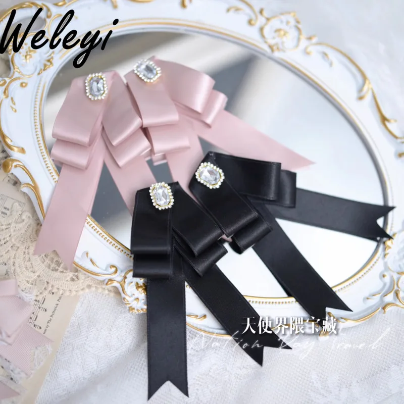 

Sweet Girl Mine Jirai Kei Hair Accessories Goth Side Clip 2024 New Japanese Style Lolita Kawaii Subculture Hair Bows for Women