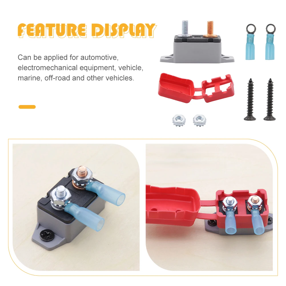 

1 set Manual Reset Circuit Breaker 50A 12V/24V Automotive Stud Bolt Insulated Shell Marine Off Road Vehicle Switch Relay Breaker