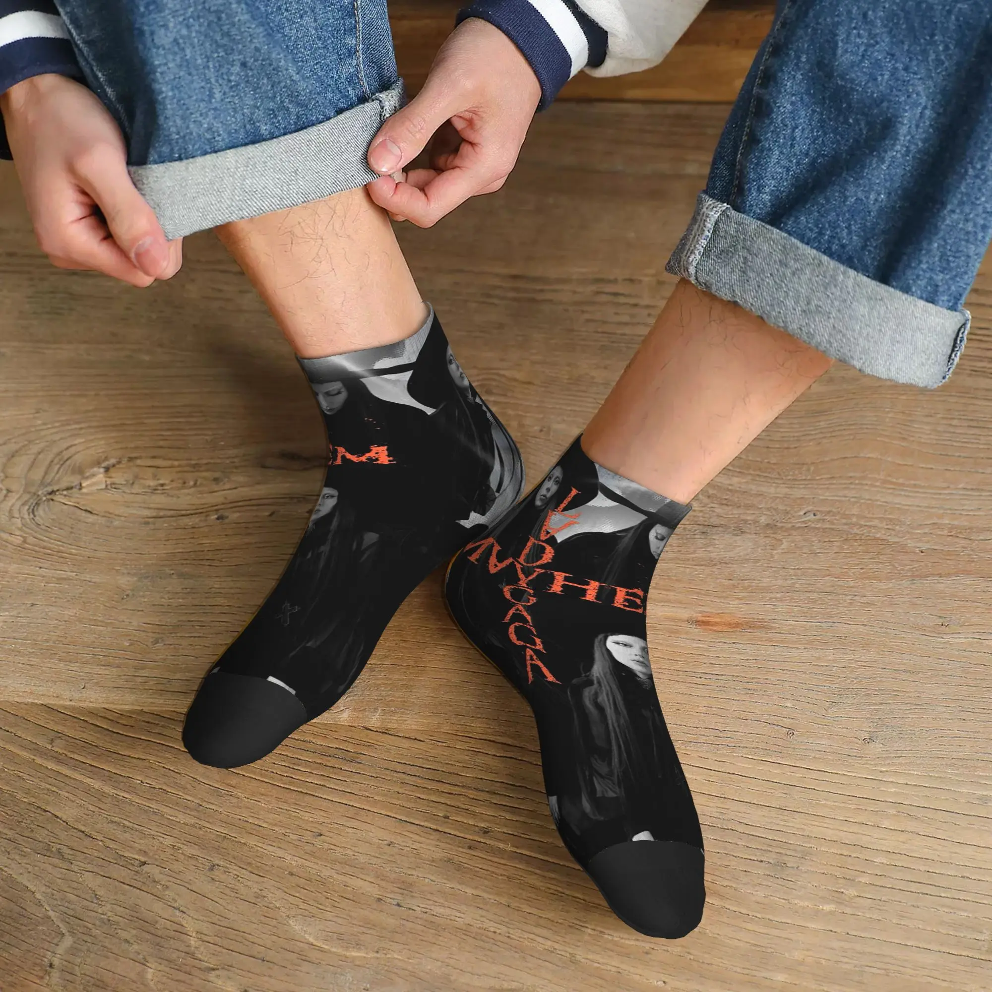 

All Seasons Lady Gaga Mayhem Album Socks Harajuku Sweat Absorbing Sport Middle Tube Socks Soft Casual Stockings for Men Women