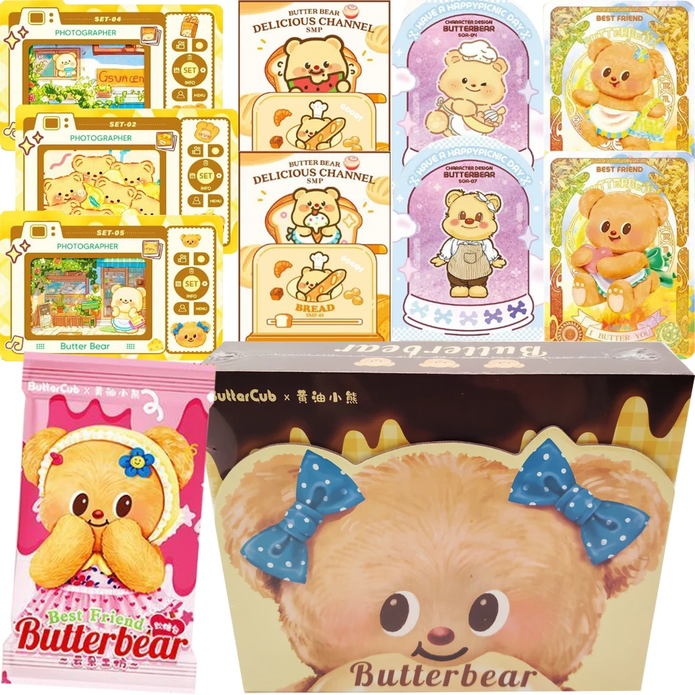 

Коллекционные карточки Butter Bear: высококачественные, изысканные, периферийные, мультяшные, милые, IP-лицензированные, сюрприз-карточки, модные трендовые игрушки-подарки