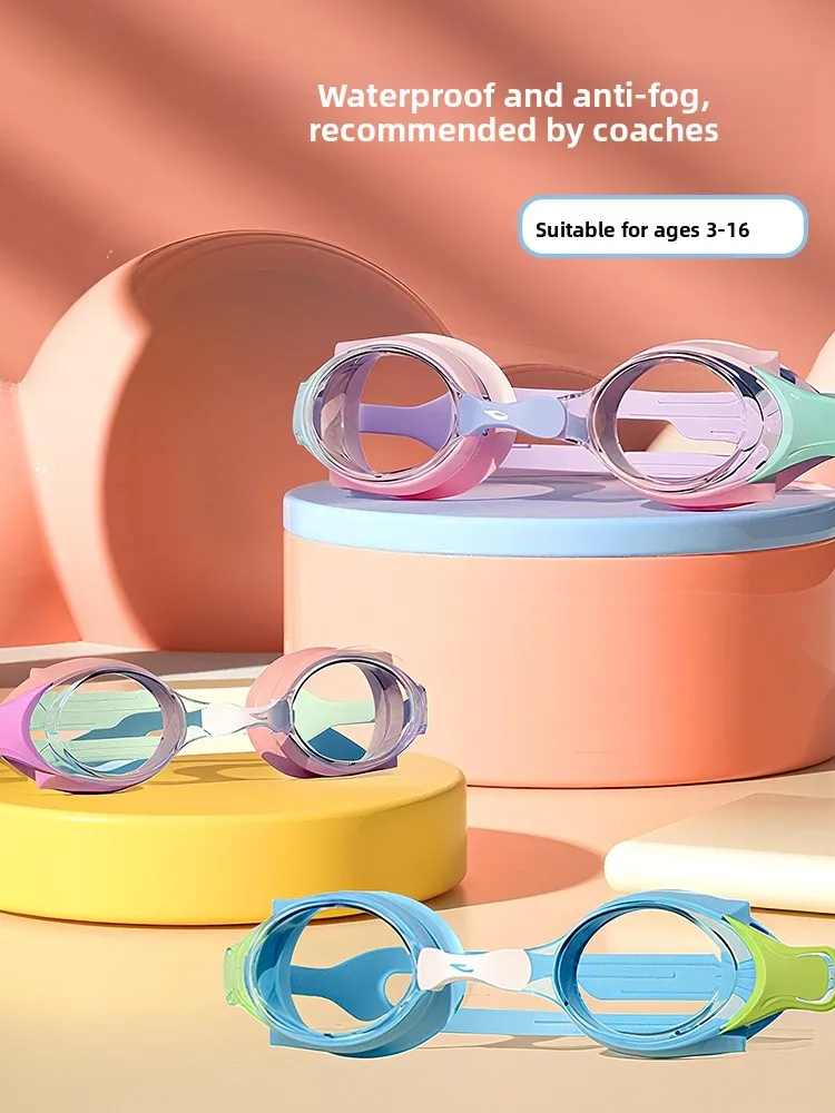 hosa-子供用スイミングゴーグル-高精細防曇アイプロテクション-シリコンストラップ-水泳用品-男の子と女の子用