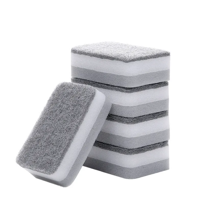 5Pcs Double-sided Cleaning Spongs Household Scouring Pad Kitchen Wipe Dishwashing Sponge Cloth Dish Cleaning Towels Accessories