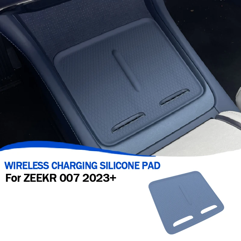 

Для Zeekr 007 GT 2024 + подлокотник с центральным управлением, защитная накладка для беспроводной зарядки, встроенная силиконовая накладка, автоаксессуары