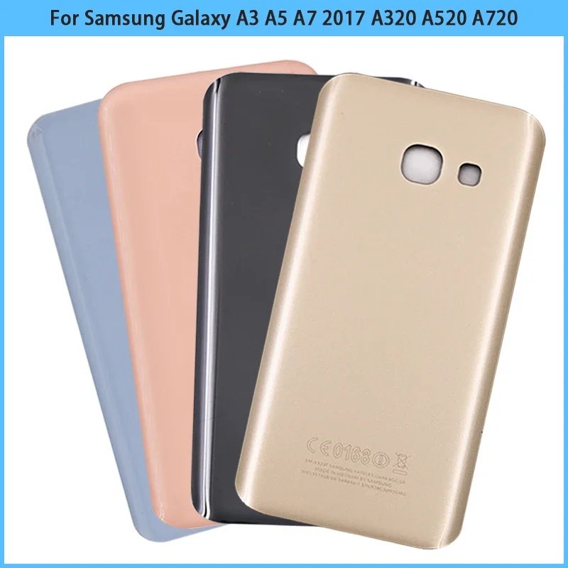 Neu für samsung galaxy a3 a5 a7 2017 a320 a520 a720 batterie rückseitige abdeckung hintere tür glasscheibe a520f gehäuse gehäuse kleber ersetzen