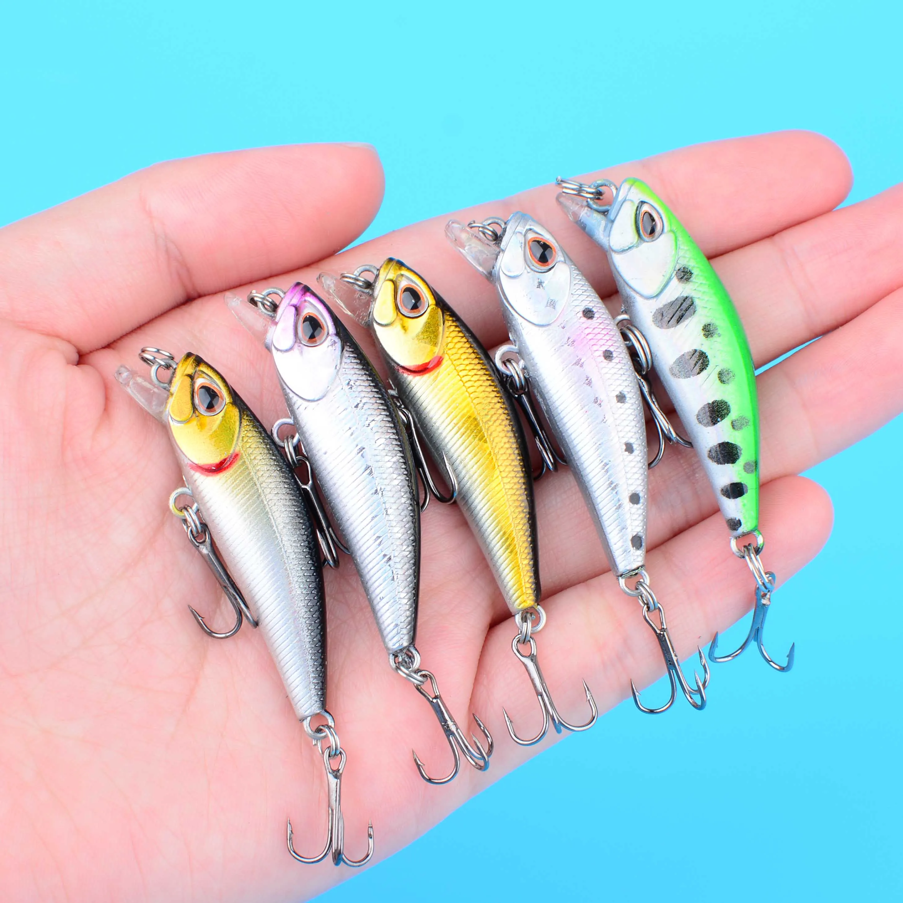 1 señuelo de pesca artificial hundible tipo Minnow de 4.8CM y 3.5g, señuelo duro profesional tipo Swimbait para lubina y lucio, estilo japonés. ﻿