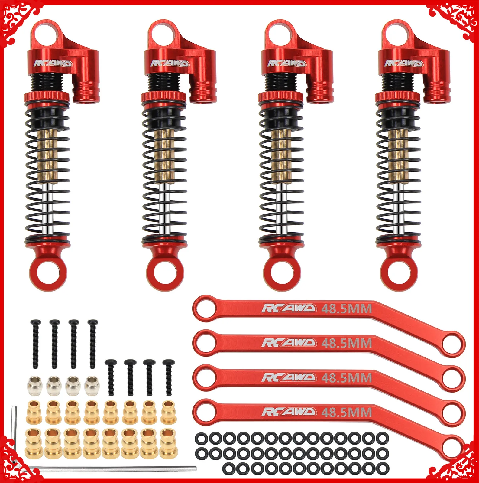 Aluminiowy amortyzator i łącznik/pręt/drążek/łącznik toe dla FMS Hobby FCX24 1/24 1/18 crawlers cześć zapasowa