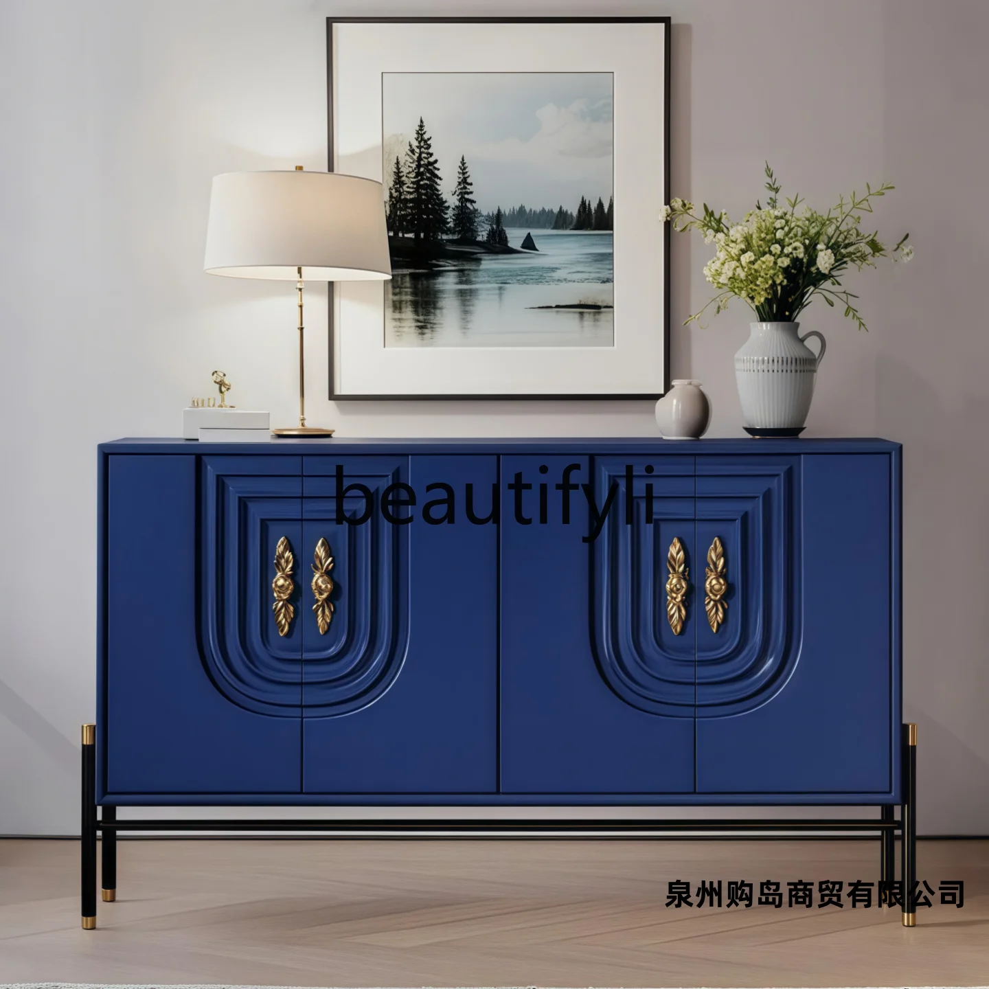 

Minimalist Lacquer Sideboard Entryway Modern Simple Storage Cabinet Living Room Organizer Tea Cabinet