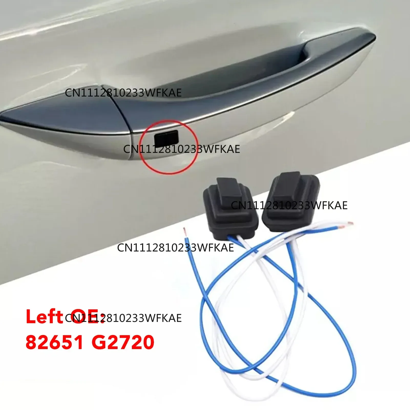 1Pc L/R Front Door Handle Button Switch Wear Resistant Car Door Handle Small Button Switch for Hyundai IONIQ 2016-2020