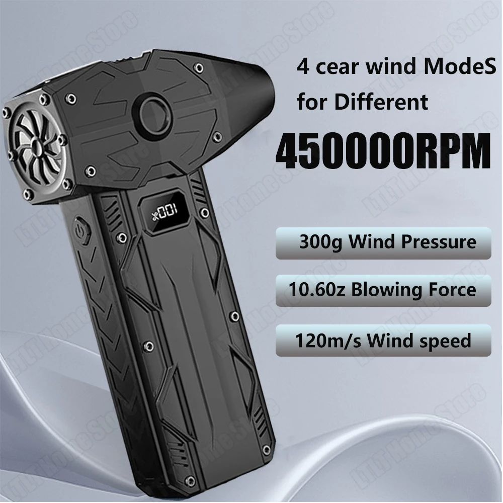 450000 RPM Turbo Blower Fan Mini Turbo Jet Fan Handheld Turbo Violent Fan Brushless Motor Powerful Blower High Speed Duct Fan