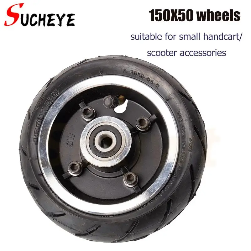 

Высококачественные резиновые колеса 150X50 подходят для небольших ручных тележек/самокатов, прочные и долговечные.