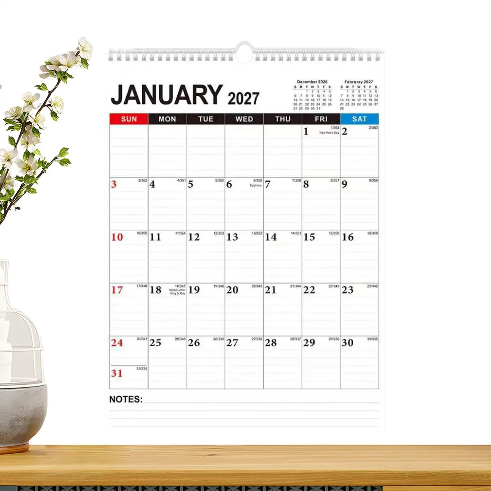 2027-2028 Wall Planner Tasks Recording Schedule Management Large Wall Calendar Jan 2027-June 2028 for Classroom Dorm Living Room