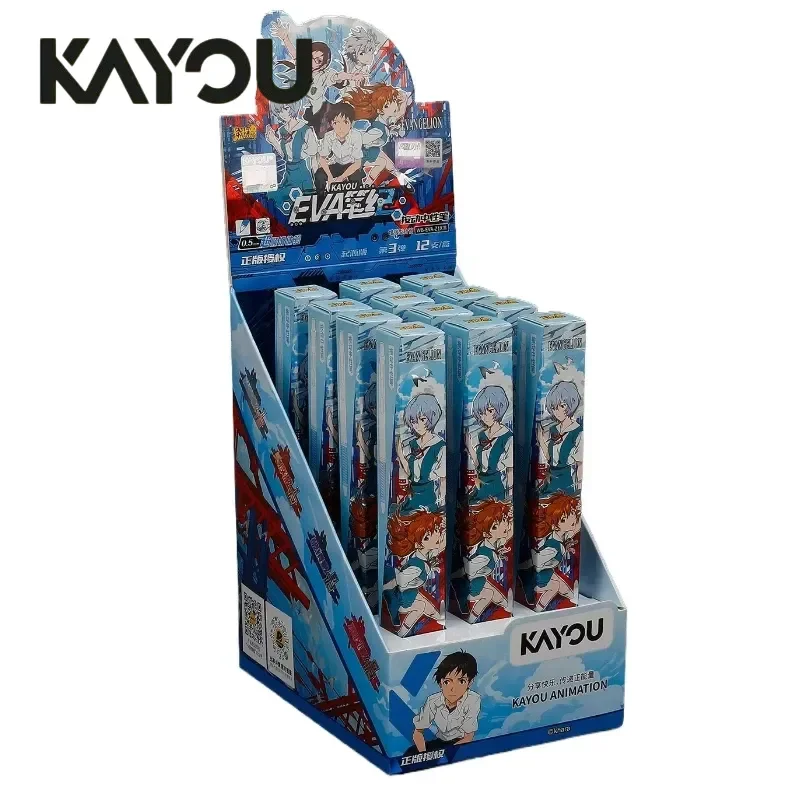 KAYOU Official Neon Genesis Evangelion Eva Gel Pen Origin 3rd Edition Blind Box Anime Peripheral Retractable Pen For Anime Fans