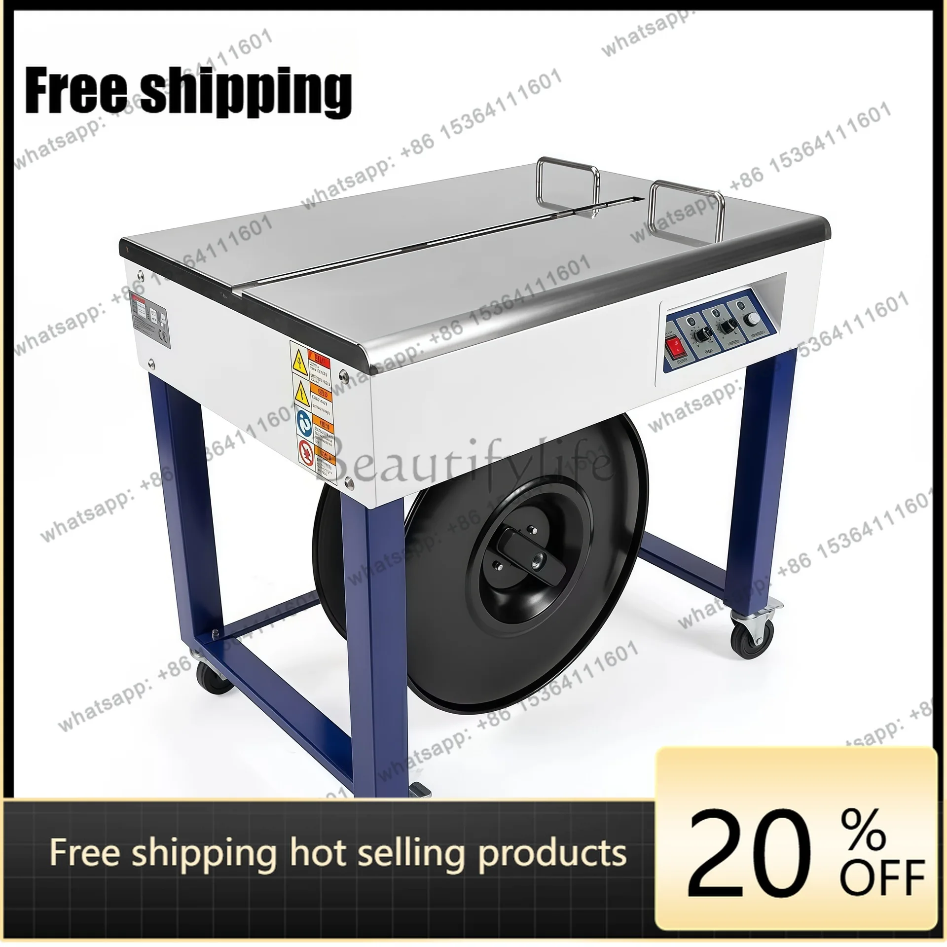 Factory direct semi-automatic strapping machine PP belt hot melt baler, carton strapping and packaging machinery