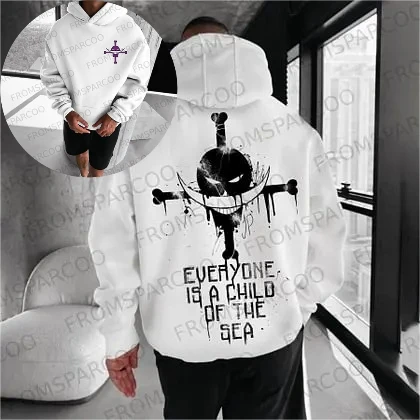 

Толстовка с капюшоном на тему океана, белая хлопковая толстовка, все — ребенок морского с принтом на спине для мужчин, весна-осень 2021, куртка с графическим рисунком