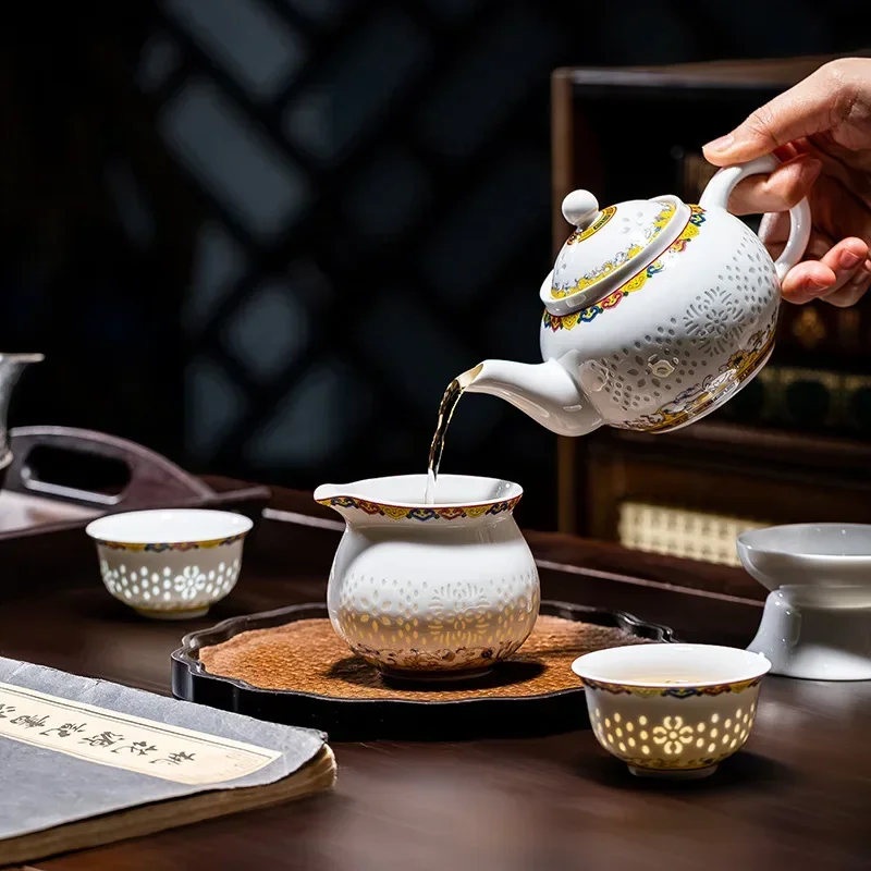 l jingdezhen ceramic tea set exquisite porcelain covered bowl tea set suit