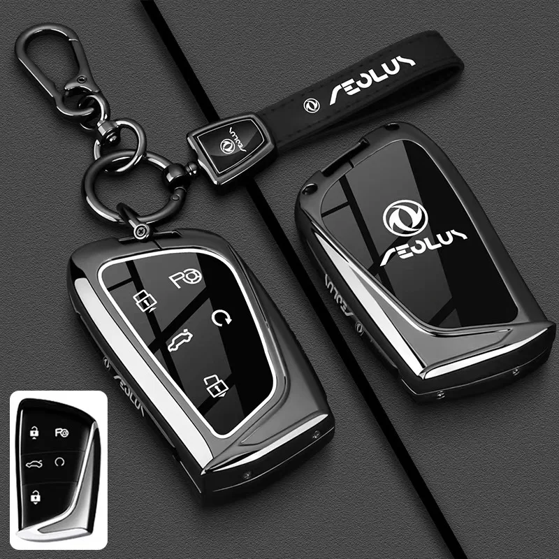 Car Accessories Zinc Alloy TPU Key Case Cover Holder For Dongfeng Fengshen Aeolus G59 GS EV500 DFSK Car Styling Smart Key Bag