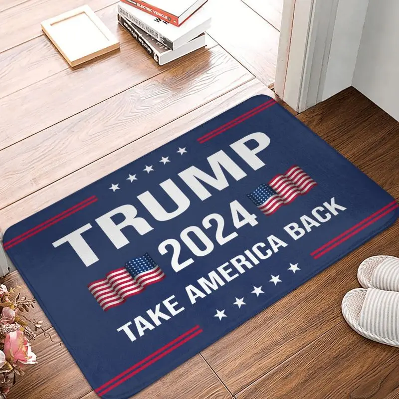 Donald Trump 2024 Take America Back Mat Doormat Funny Welcome Door Mat Home Indoor Kitchen Keep America Great Anti-Slip Carpet