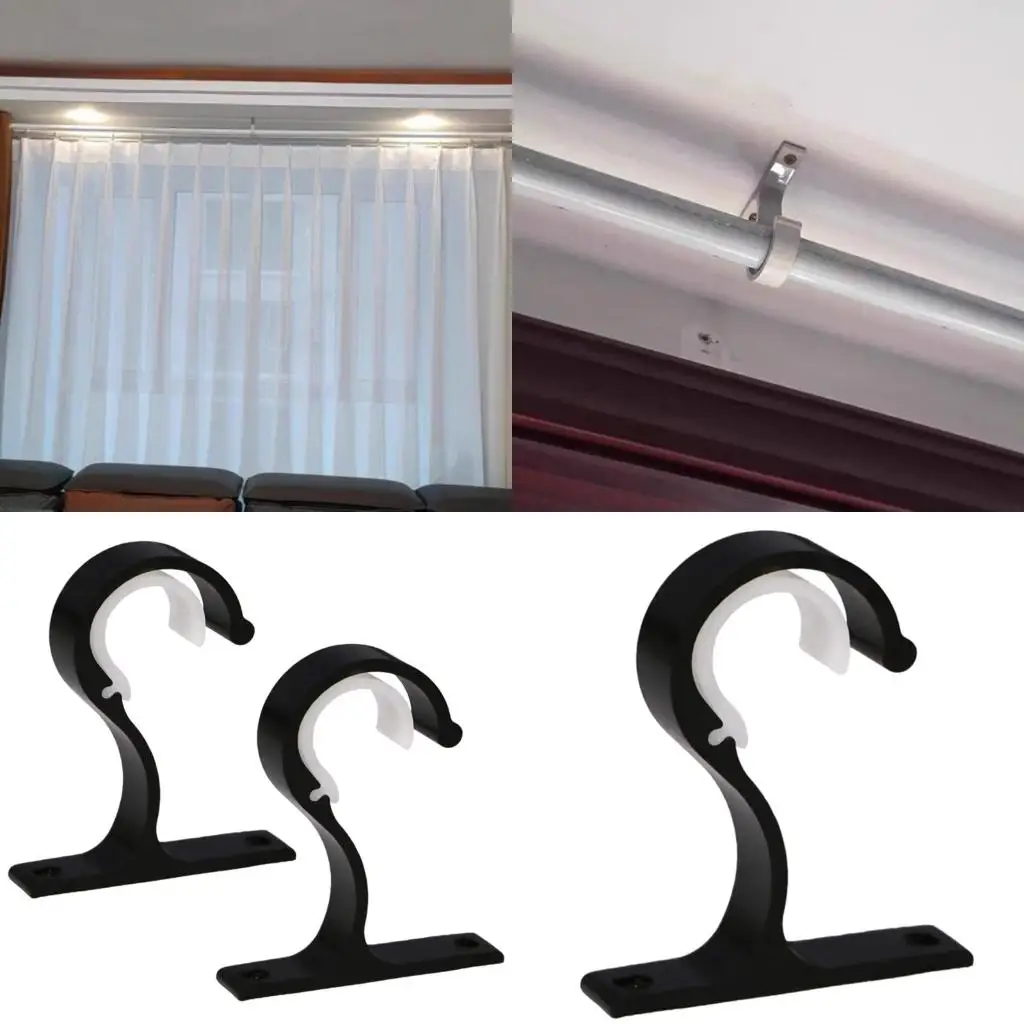 Aluminum Alloy Curtain Rod Brackets Adjustable Rod Holder for Curtains or Wardrobes Pack of 2 high quality