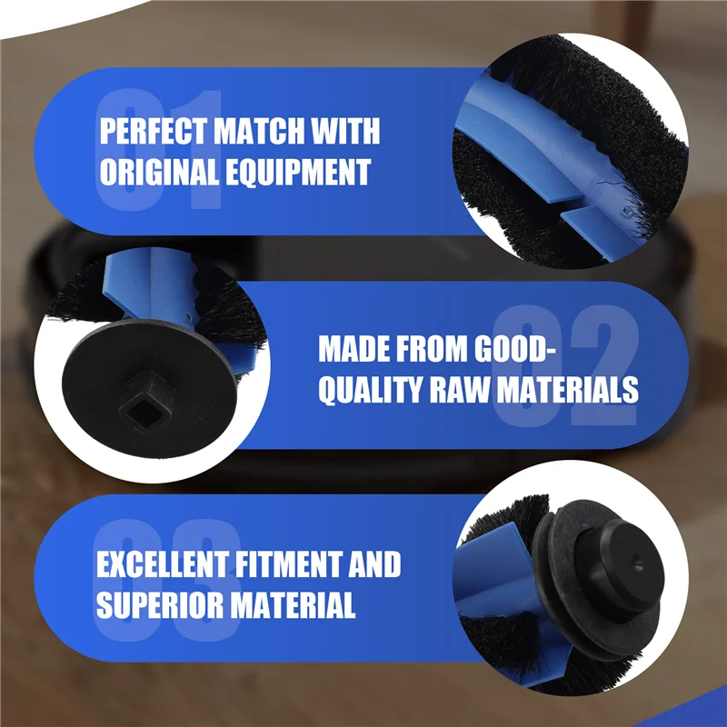 

AB47-Brush Filters Side Brushes Accessories Compatible For Eufy Robovac Replacement Kit 11S, Includes 4 Rolling Brush.
