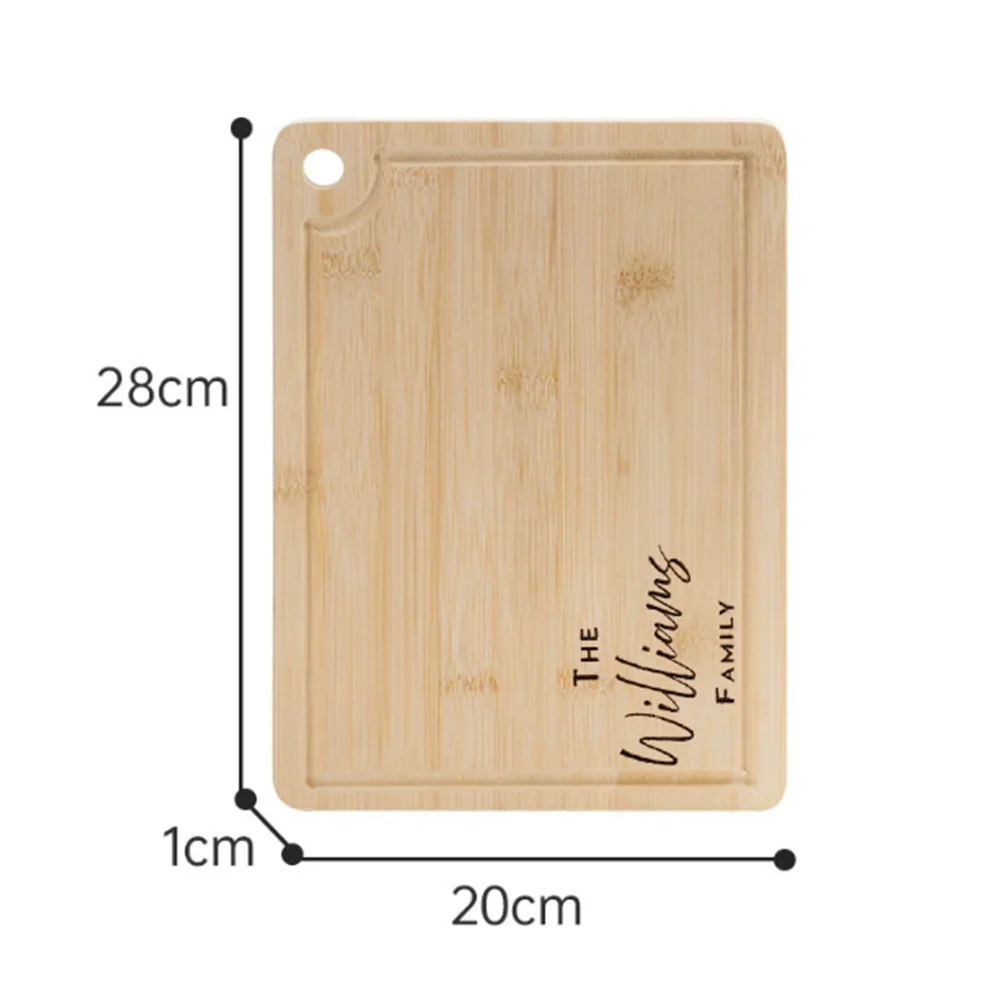 Personalized Name 1Pcs Engraved Bamboo Cutting Board Bridal Shower Gift Kitchen Accessories Gifts for Housewarming or Newlyweds