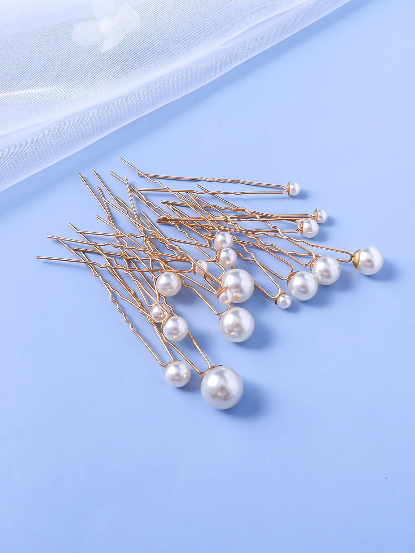 18PCS 유행 우아하고 간단한 진주 머리핀 헤드 피스 세트 웨딩 드레스 헤드 피스