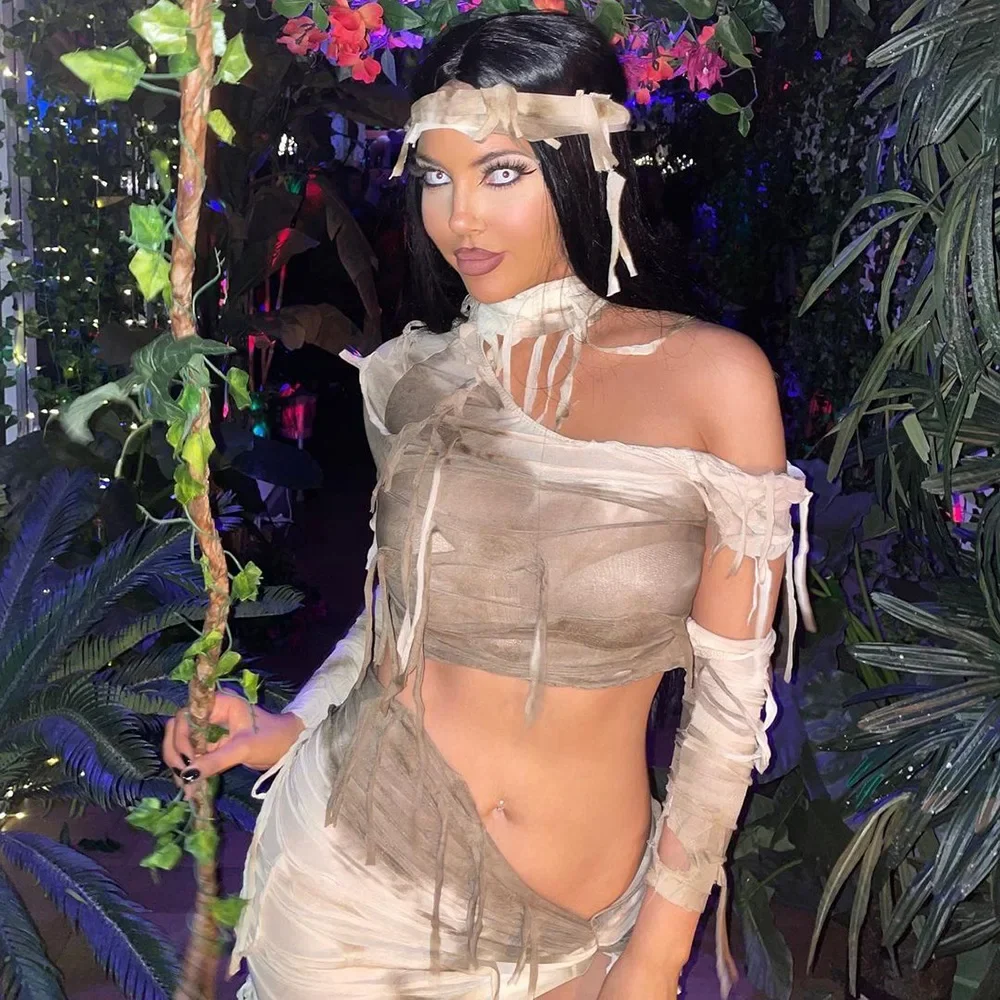 Summer Women's Suit Flow Sue Hole Contrast Color Sexy Crop Tie Dye Short Top And Skirt Sets Fashion Lady Two Outfits