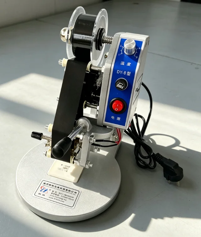 Manual Date Coding Machine DY-8 Direct Heating Steel Stamp Ribbon Printer Imitates Spray Unidirectional
