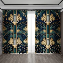 2PC Home Decoration Curtains With Retro Patterns And Rod Pockets, Kitchen, Coffee Shop, Living Room, Balcony, Garden