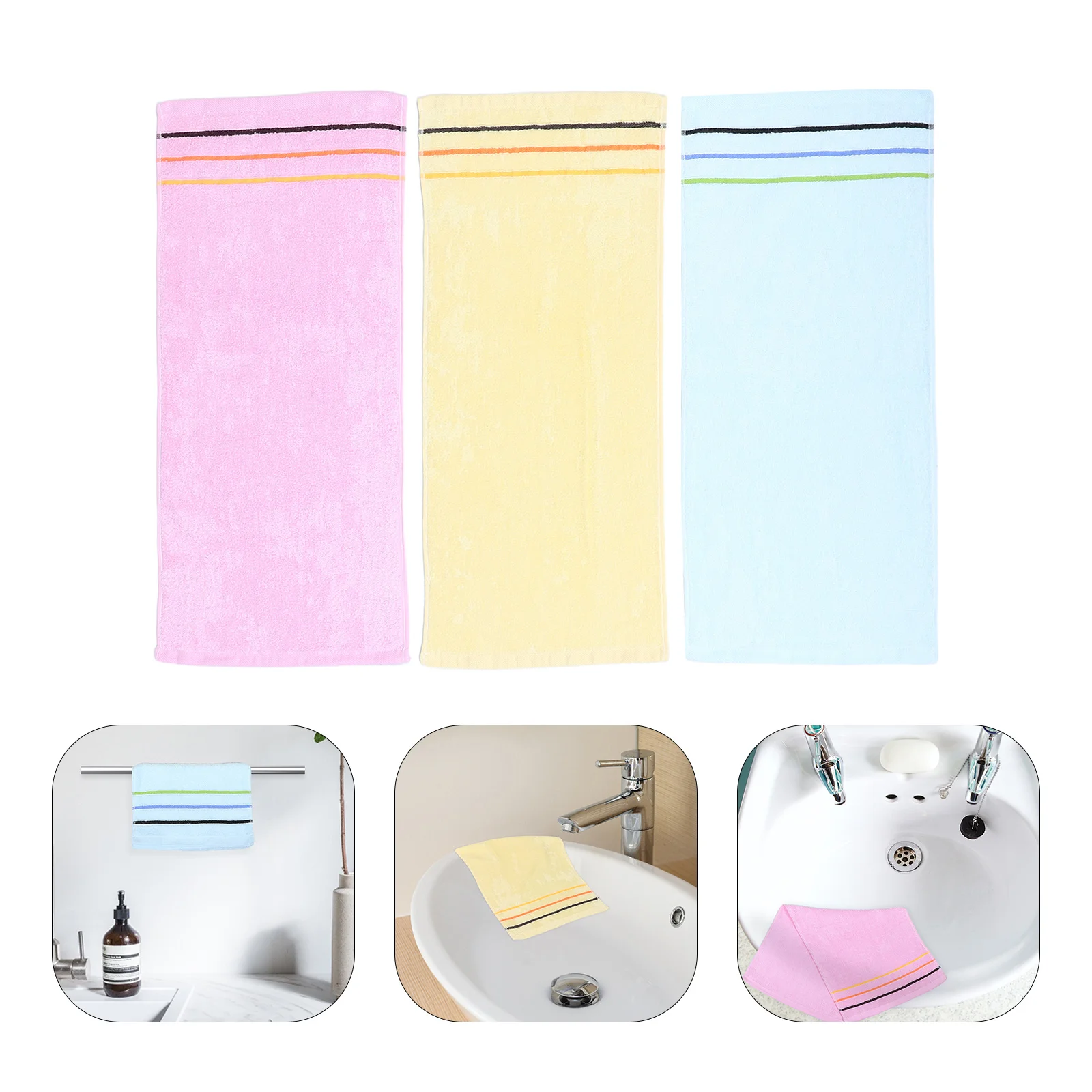 

3Pcs Full Cotton Jacquard Towels Soft Skin-Friendly Bath Towel Set for Bathroom Home Hotel Guest Use Highly Absorbent