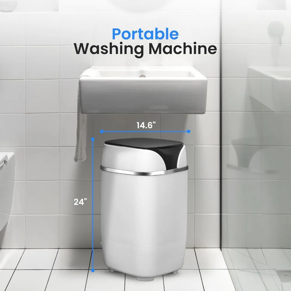 Portable mini Machine Full-Automatic Compact Washer with Washing Programs Ideal for RV,Dorm, Apartment ,2 programs,1 water level