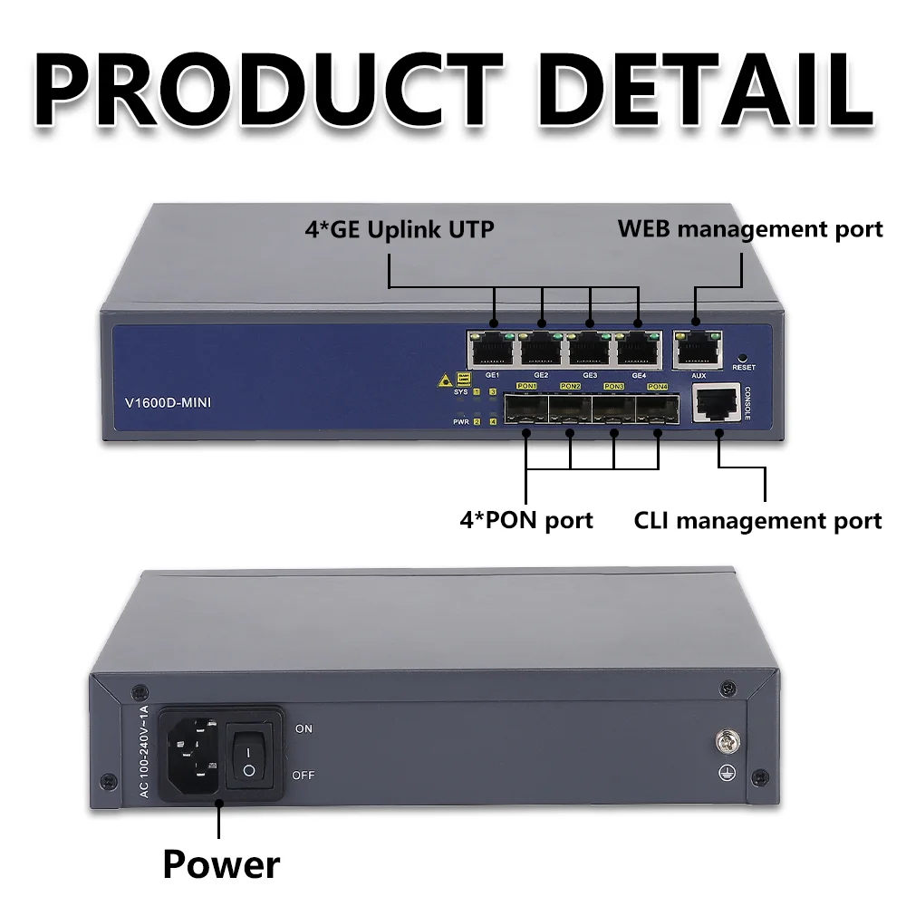 Imagem -04 - Optfocus-epon Olt c Plus Sfp Suporte Vlan Compatível com Todas as Marcas de 256 Onu 4pon 7db 8db 9db