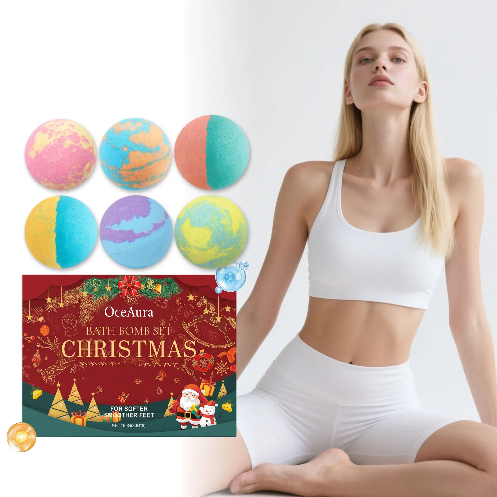 

Christmas Colored Foaming Shower Ball-Gently Cleanses Skin, Leaves a Lasting Fragrance, Creates Smooth Skin & Prevents Tightness