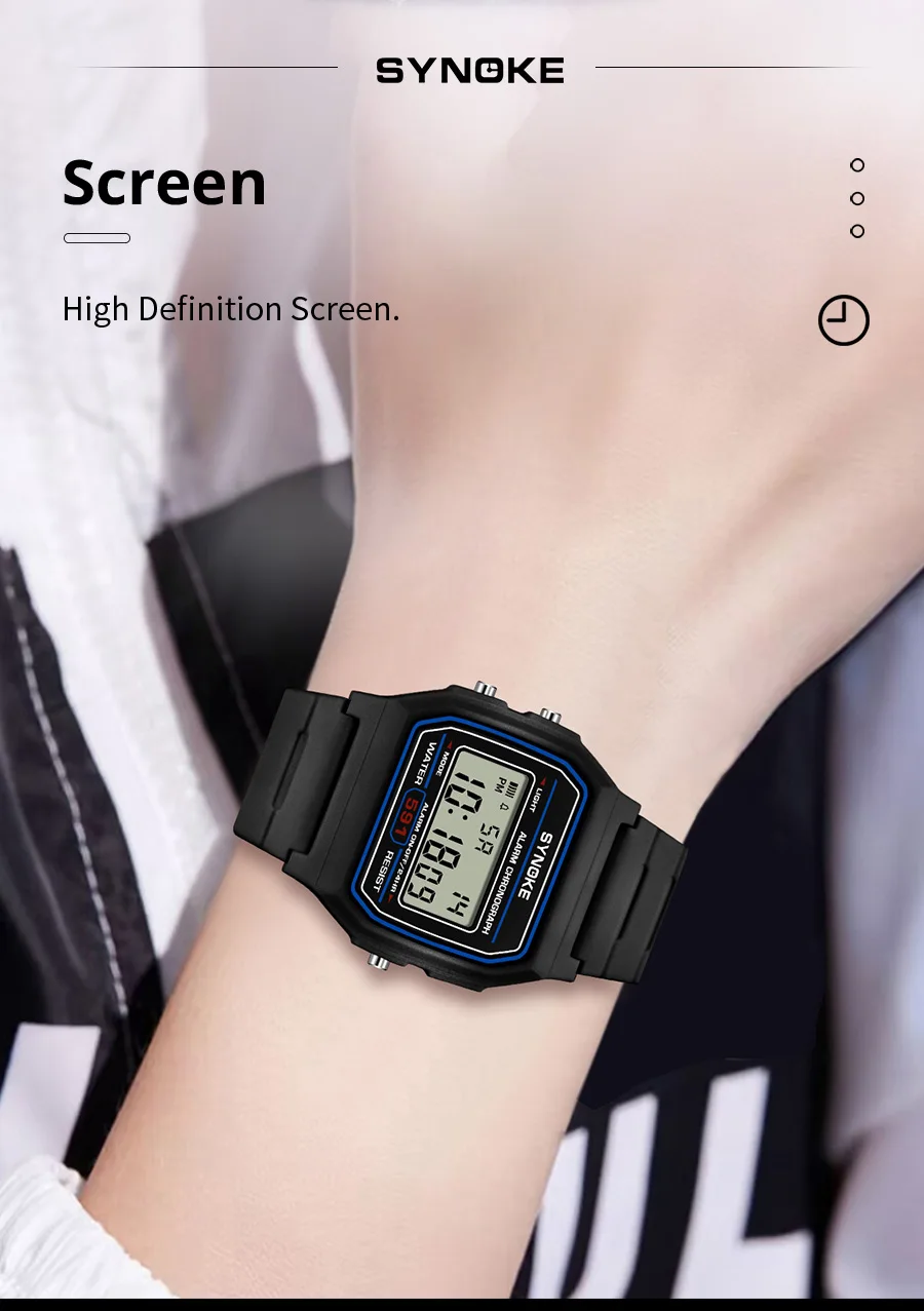 SYNOKE Student Digitaluhr Unisex Sportuhr Multifunktions Sport Wasserdicht Leuchtende LED Klassische Uhr für Männer und Frauen – Detail 7