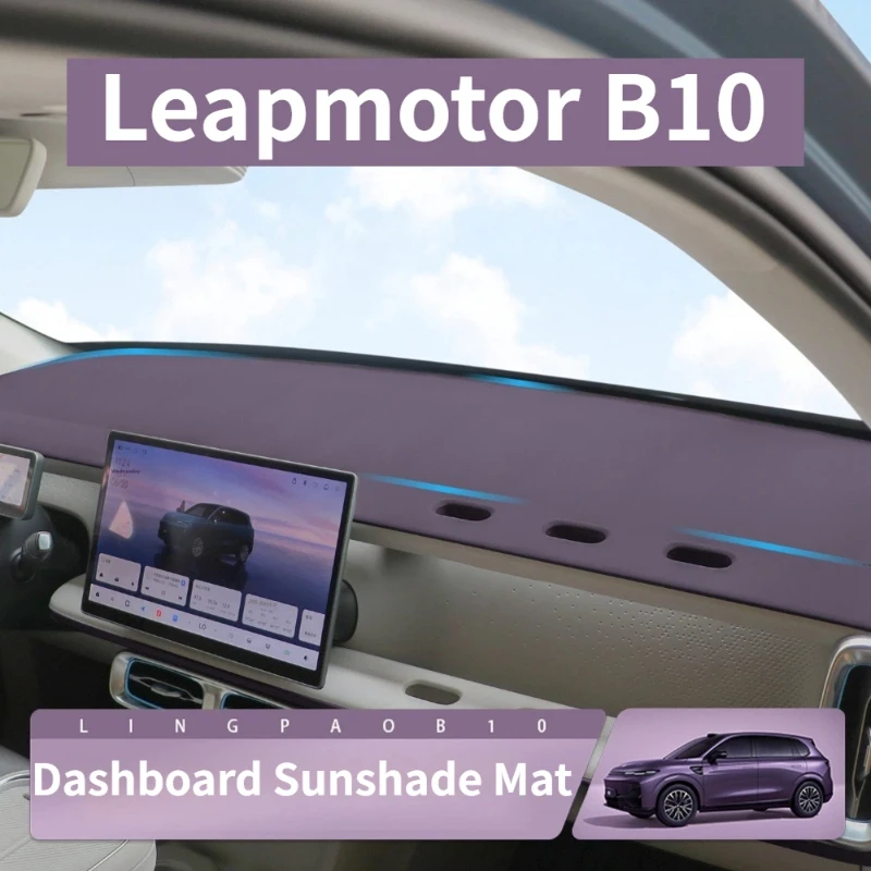 

For Leapmotor B10 Leather Dashboard Sun Shade Mat Anti-Slip Dustproof Heat Insulation Pad Car Center Console Sunshield Protector
