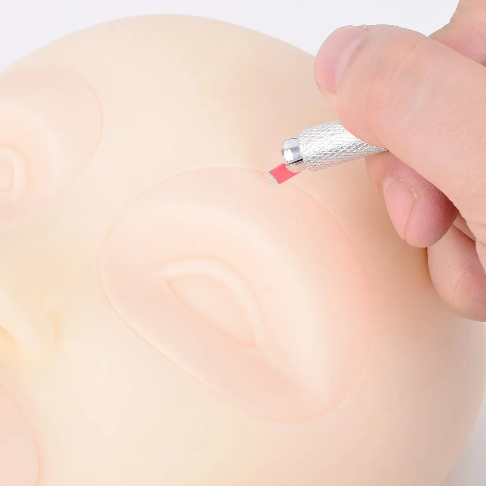 permanent makeup Practice Silicone Microblading Practice Fake Skin Head 3D Practice Skin Mannequin Cosmetic