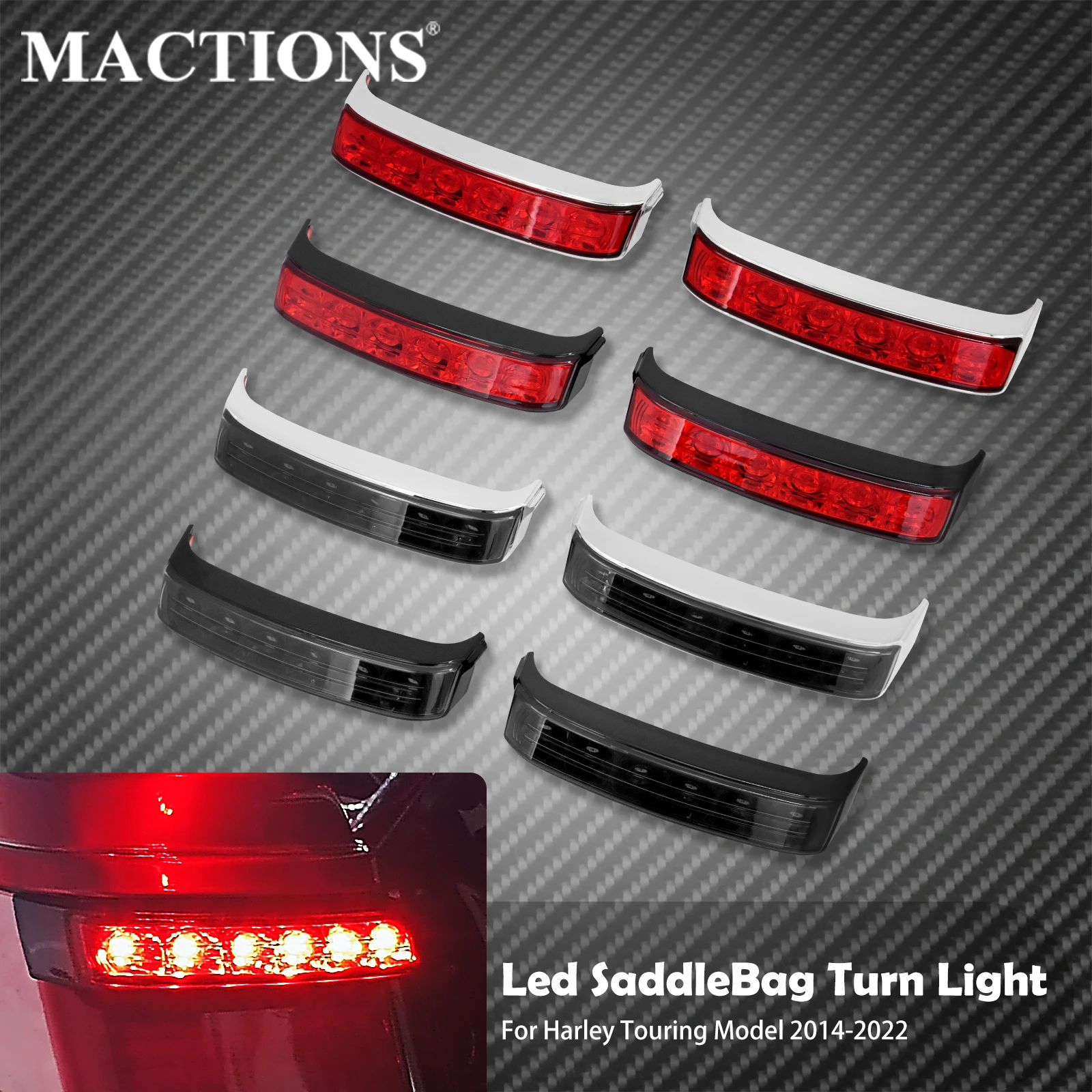 

Motorcycle Led SaddleBag Turn Lamp Light Run Brake Light For Harley Touring Electra Street Glide Road King CVO Limited 2014-2021